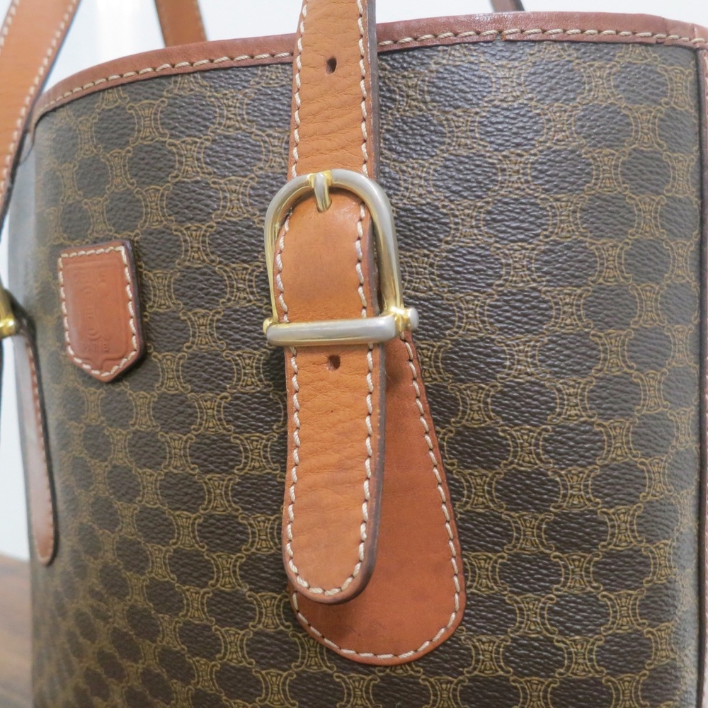 Celine Macadam Tote with COA Size Medium Vintage Circa 1970-80 - Picture 8 of 16